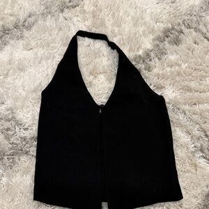 Ten Black Halter Knit Tank Top - Women